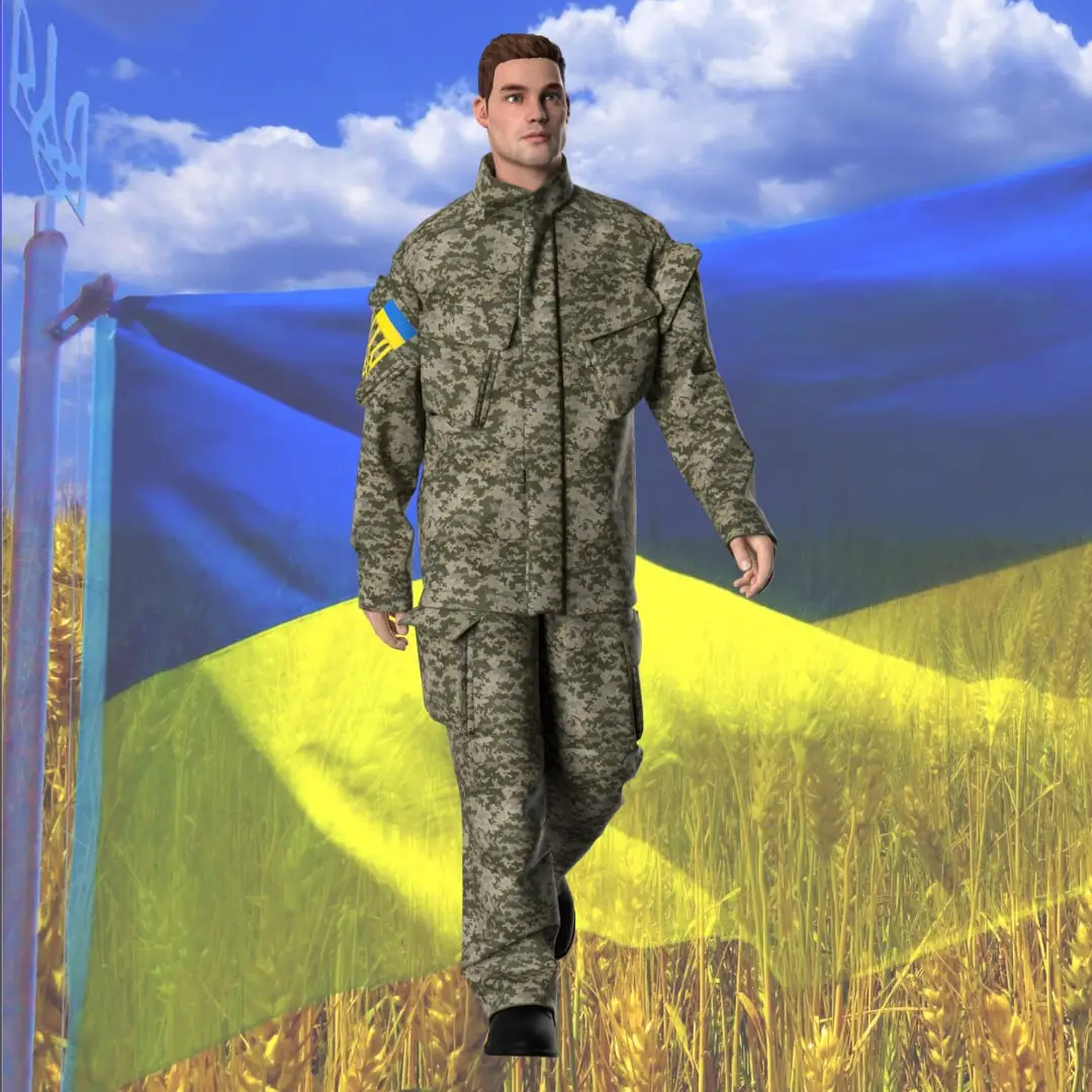 3d fitting for Armed forces of Ukraine uniform patterns