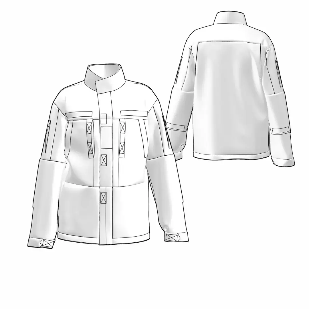 технічний малюнок куртки ЗСУ