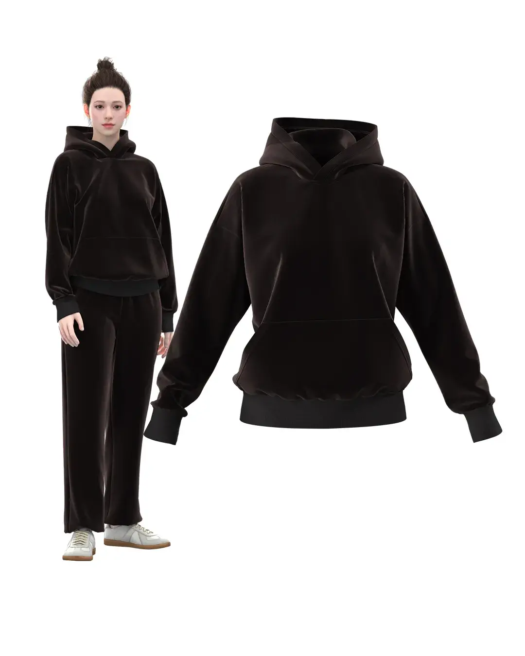 Hoodie patterns for women with a hood and a patch pocket