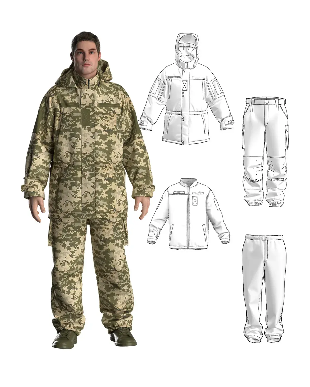 Winter army costume 2024